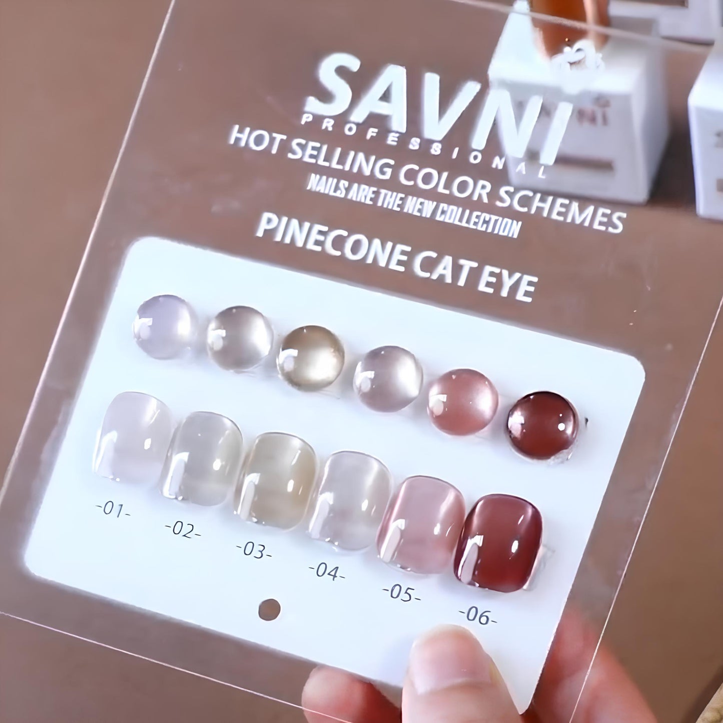 Savni Core - Pinecone Cat Eye UV Gel Polish Kit, Set Of 6pcs-10ml Each