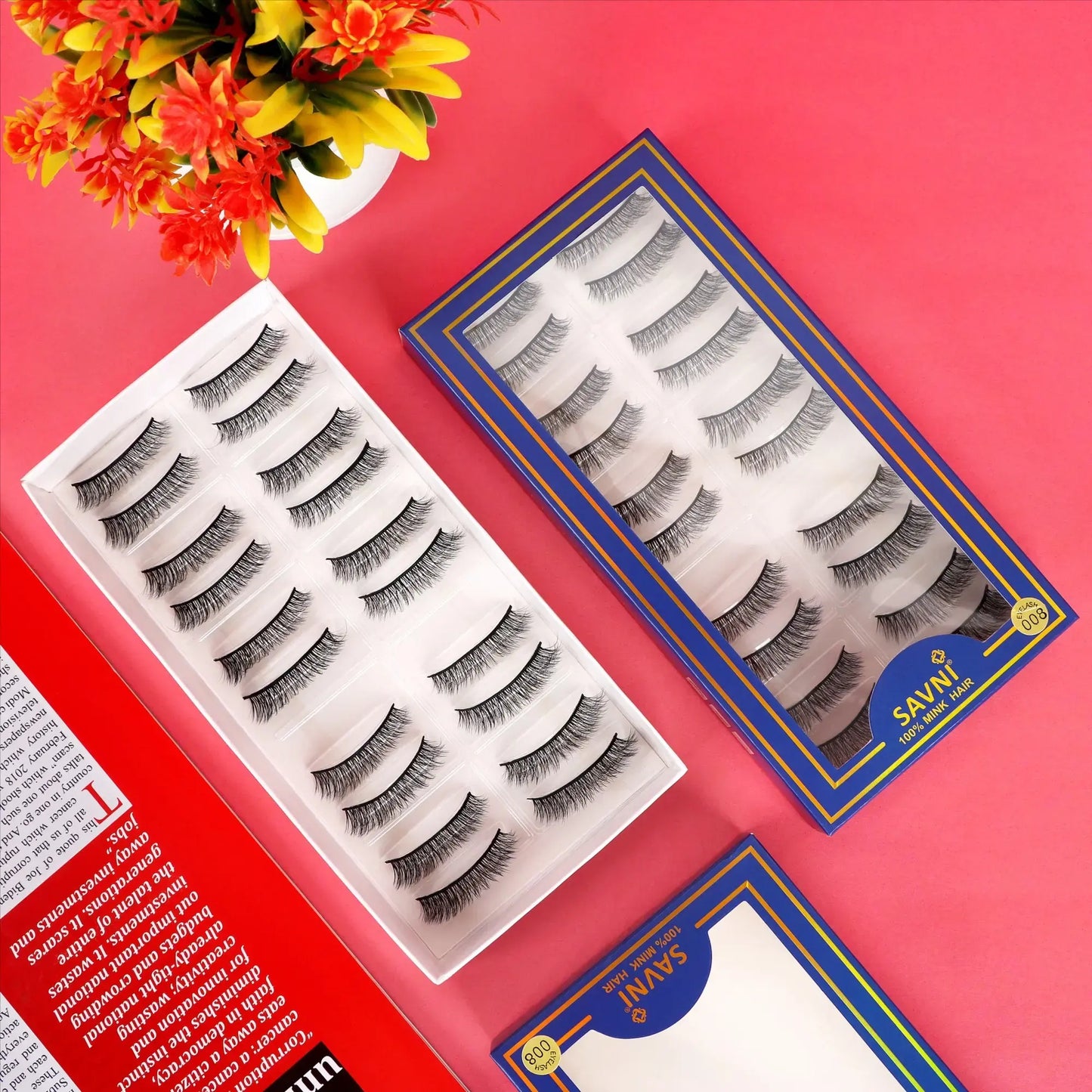 Savni 5D Temporary Mink Hair Eyelash Extensions 10 pairs Model 008