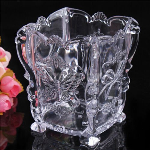 Plastic Transparent Designer Brush Stand Holder - 1 Piece