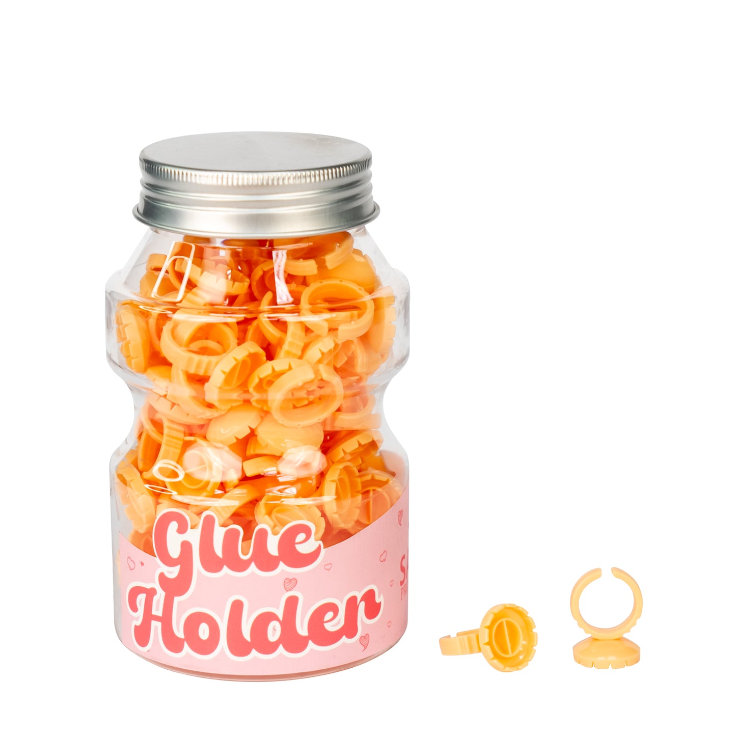 Eyelash Glue Holding Rings 100 Pieces - Assorted Color & Shape