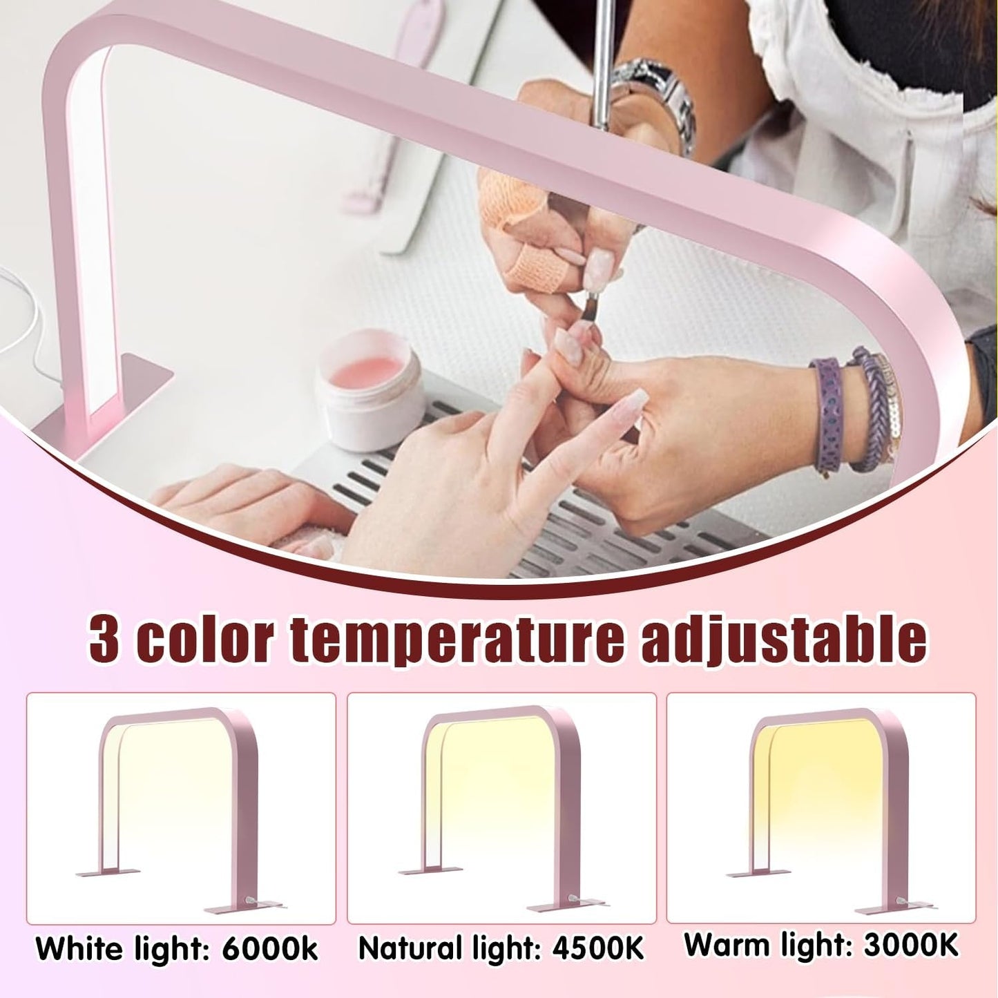 Nail Art Square Decoration Light- Pink Color