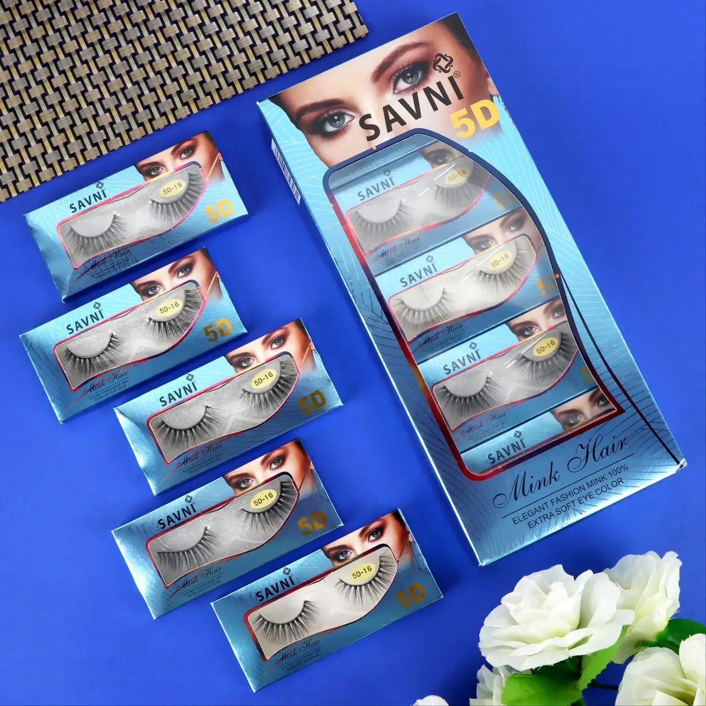 Savni 5D Professional Temporary Mink Hair Eyelash Extension 10 pairs Model 5D-16