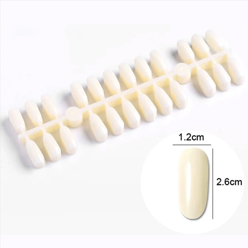 Rounded Bottom Rectangle Oval Shape Nail Display Tips - 240 Nails