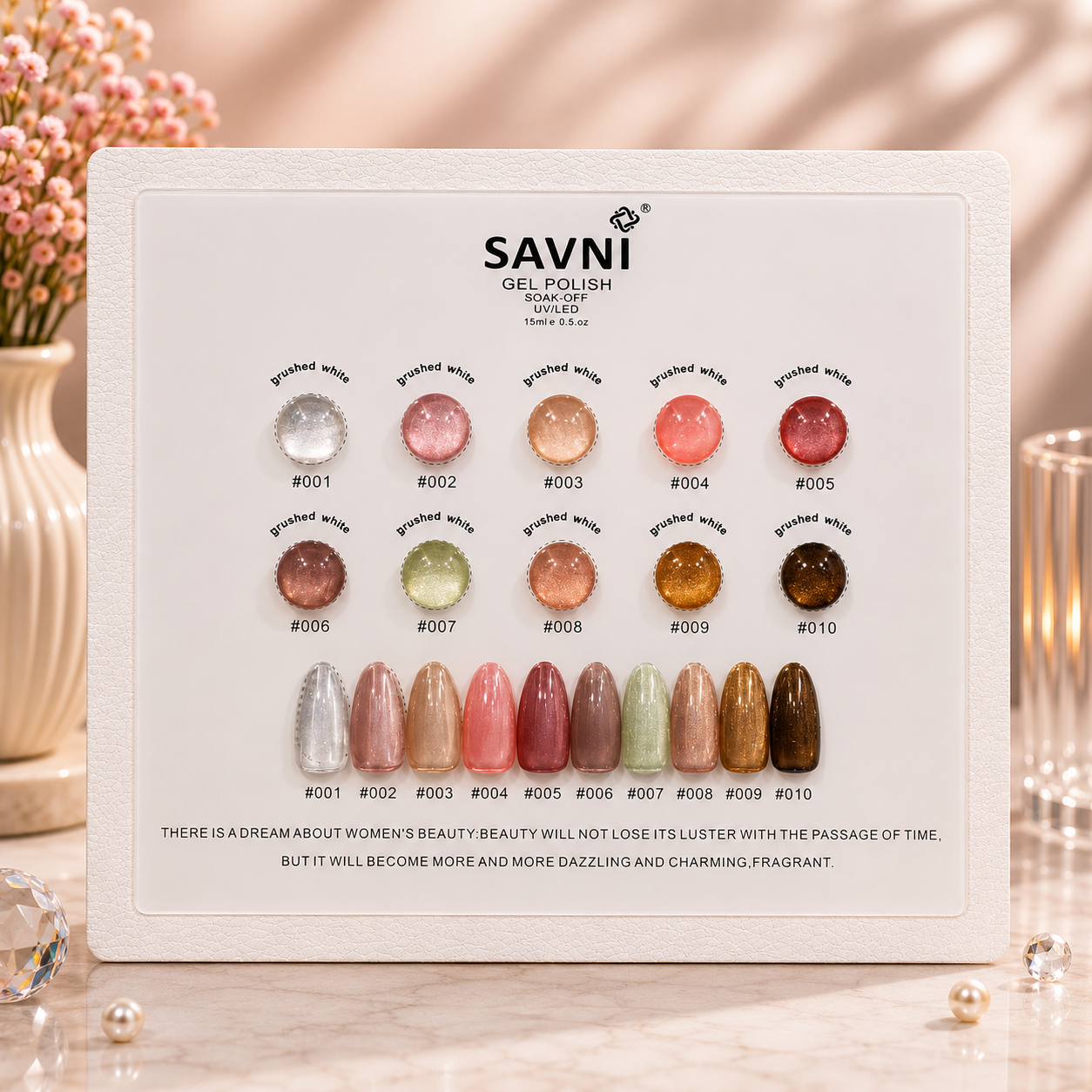 Savni Gel Polish Kit Set Of 10 PCS, 15ml Each, Cat Eye, Model-A07