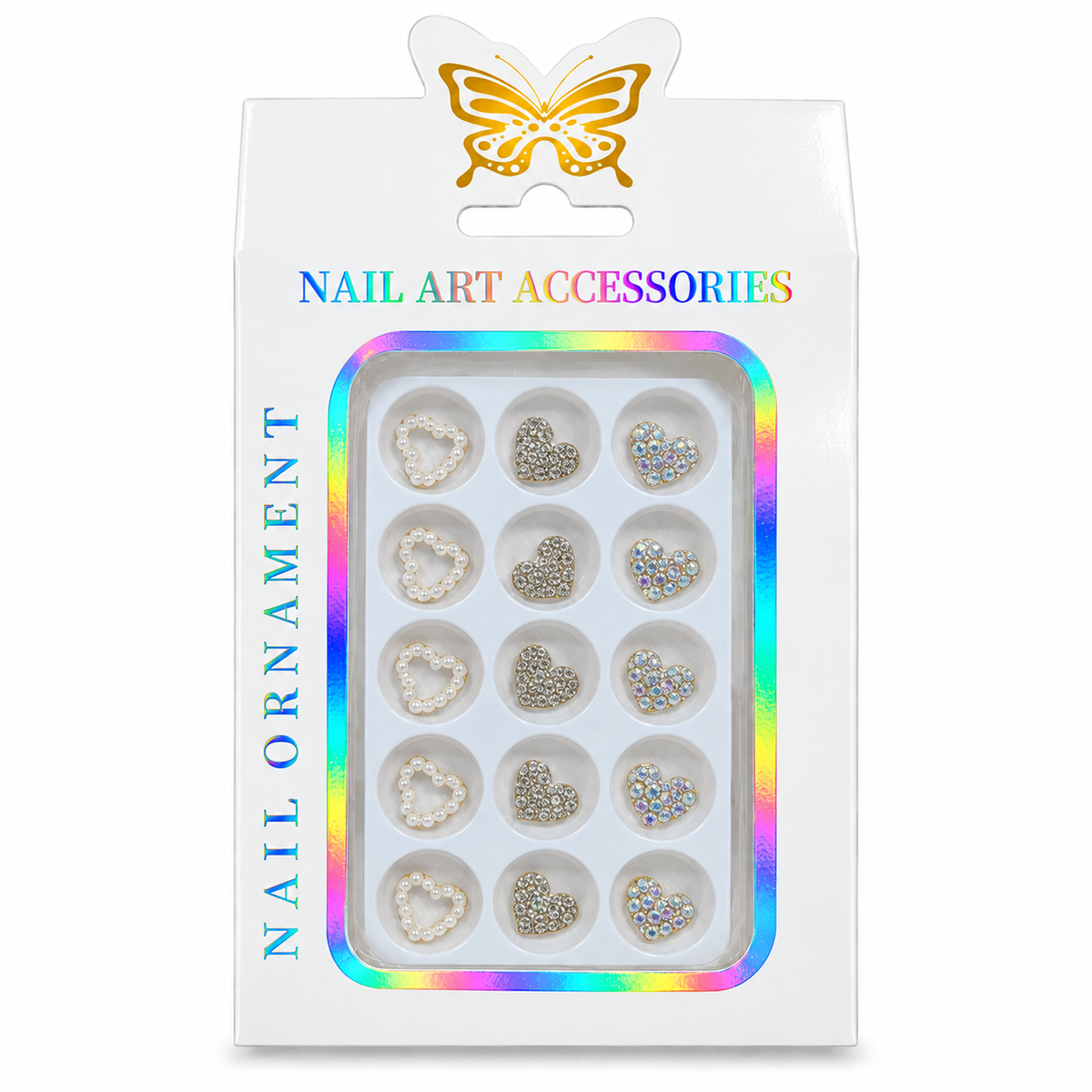 Heart Shape Stone Nail Art Accessories