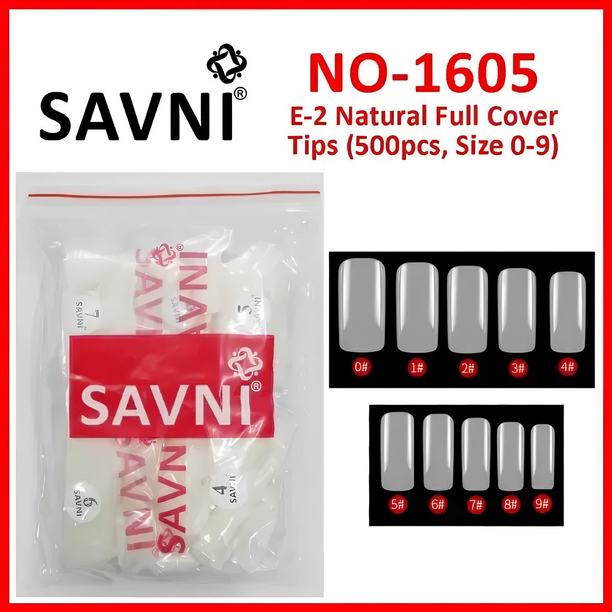Savni E2 Full Cover Square Natural Tips - 500 pcs