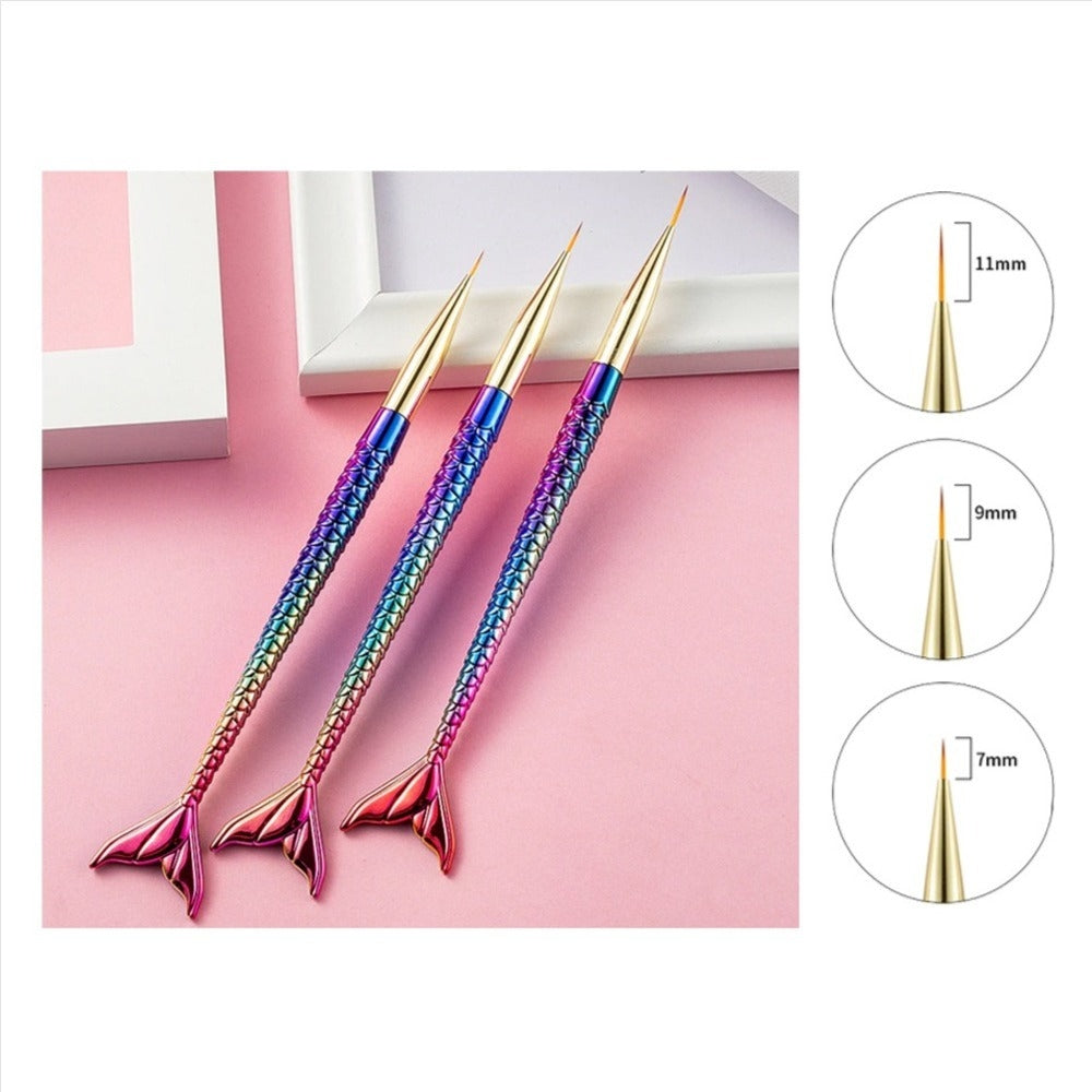 0-00-000 Detailing Brushes Mermaid Handle - Set of 3