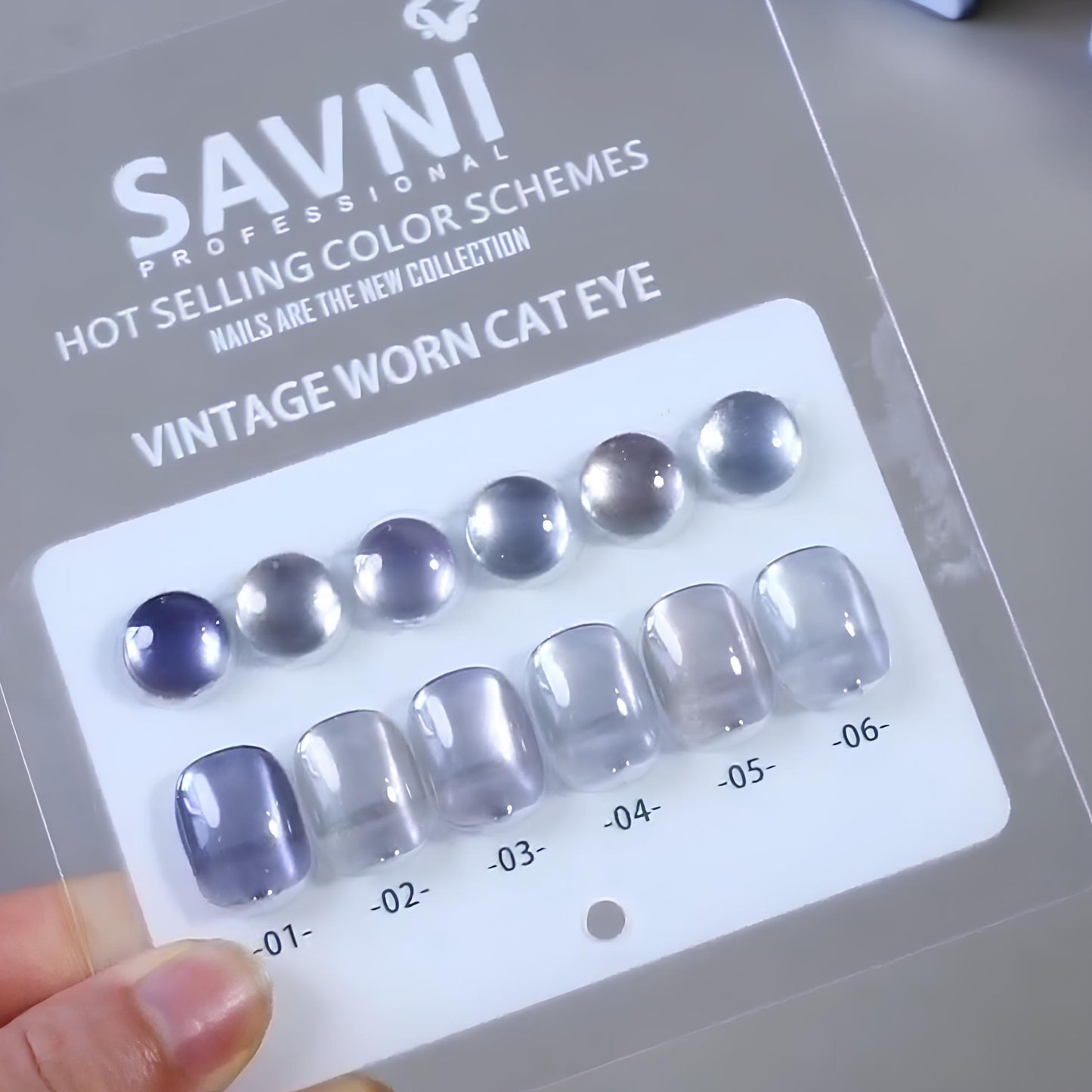 Savni Core - Vintage Worn Cat Eye UV Gel Polish Kit, Set Of 6pcs-10ml Each