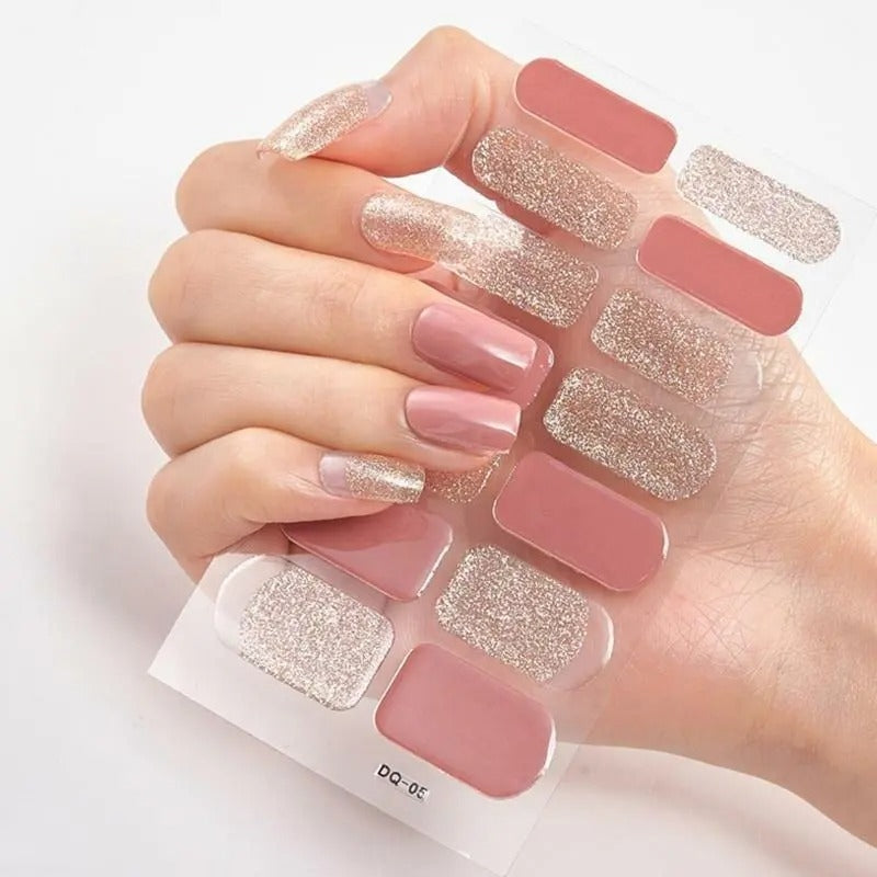 Readymade Gel Nail Art Stickers, Assorted 12 Designs - 144 Stickers