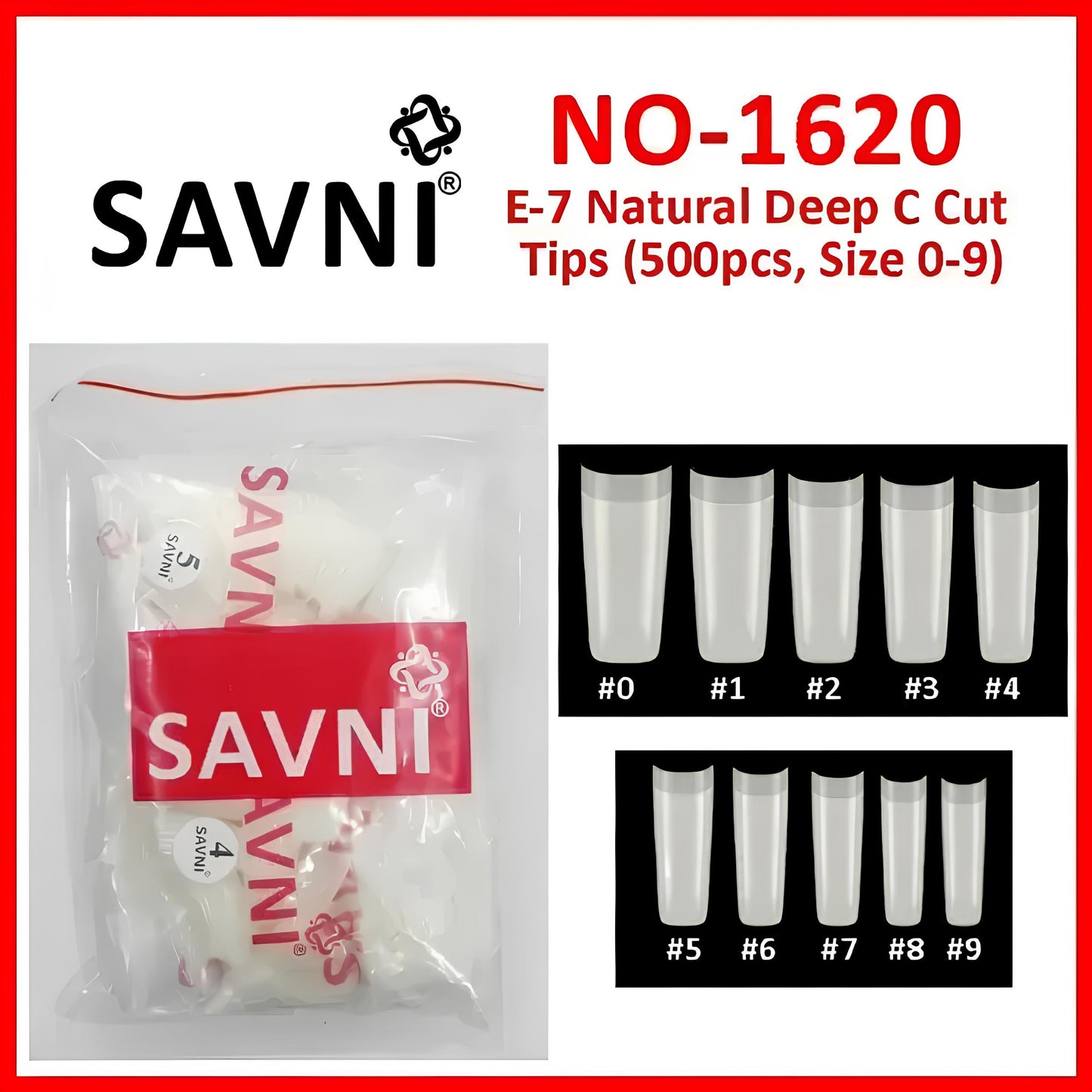 Savni E7 Deep C Cut Extension Natural Tips - 500 pcs