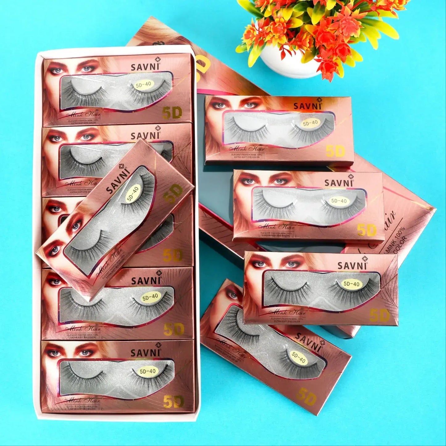 Savni 5D Professional Temporary Mink Hair Eyelash Extension 10 pairs Model 5D-40