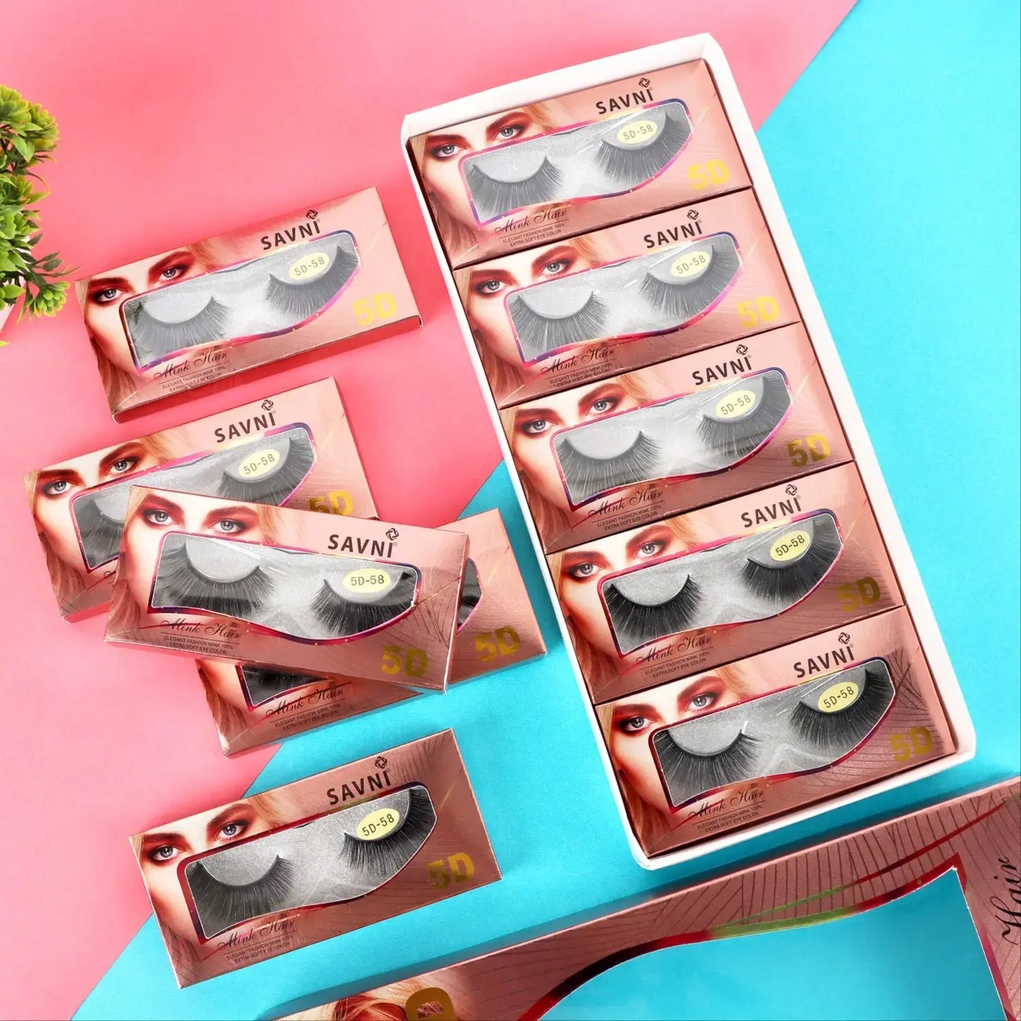 Savni 5D Professional Temporary Mink Hair Eyelash Extension 10 pairs Model 5D-58