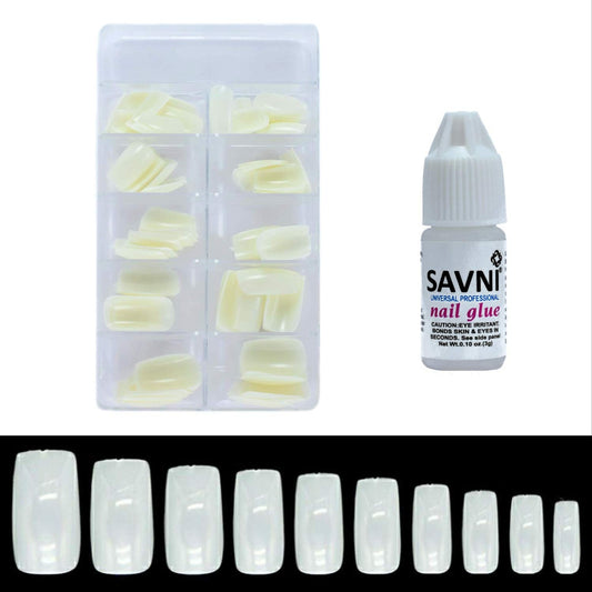 Artificial Nails + 1 Glue for DIY Home Application Combo