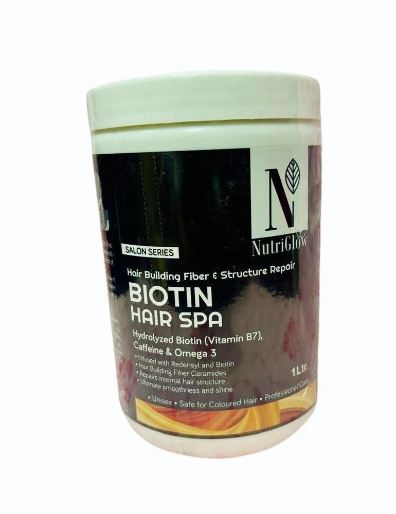 NutriGlow Hair Building Fiber & Structure Repair Biotin Hair Spa- 1L