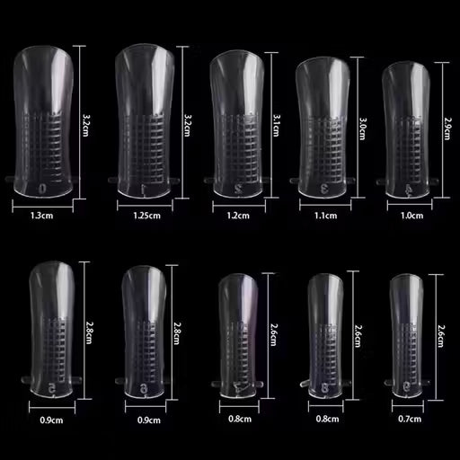 Polygel Transparent Nail Tips Molds - 100 Pcs