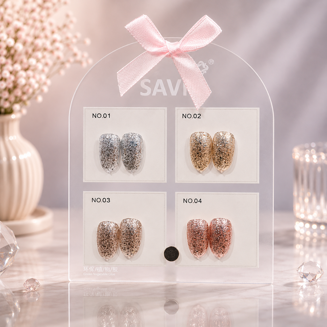 Savni Gel Polish KIt Set Of 4 PCS, 15ml Each, Glitter, Model-C