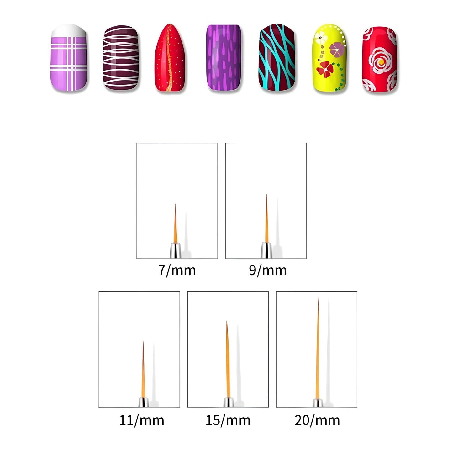 0-00-000 Detailing Brush Set Multicolor Handle - Set of 5