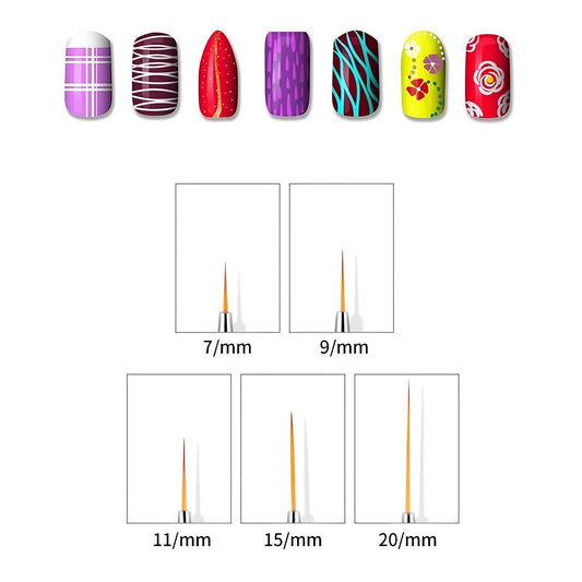 0-00-000 Detailing Brush Set Multicolor Handle - Set of 5