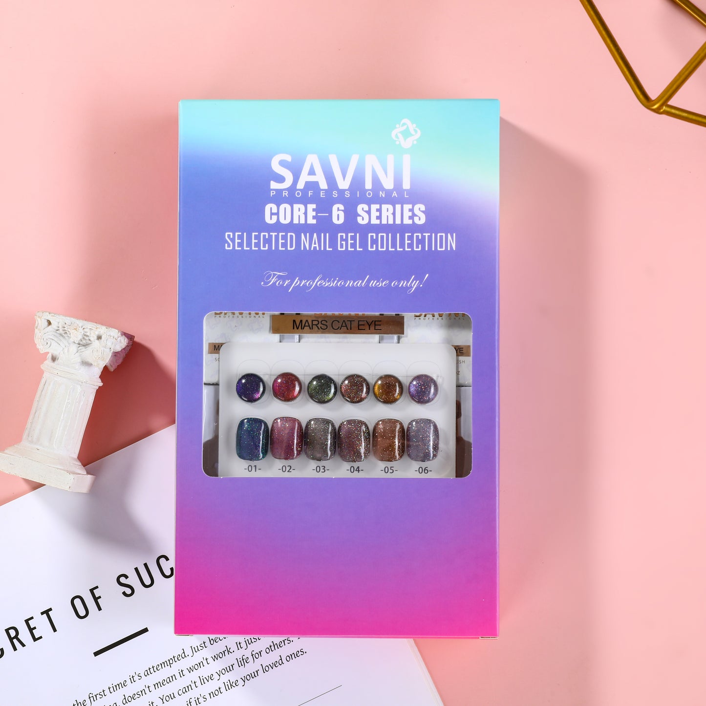 Savni Core-6 Mars Cat Eye UV Gel Polish Set of 6 - 10ml each