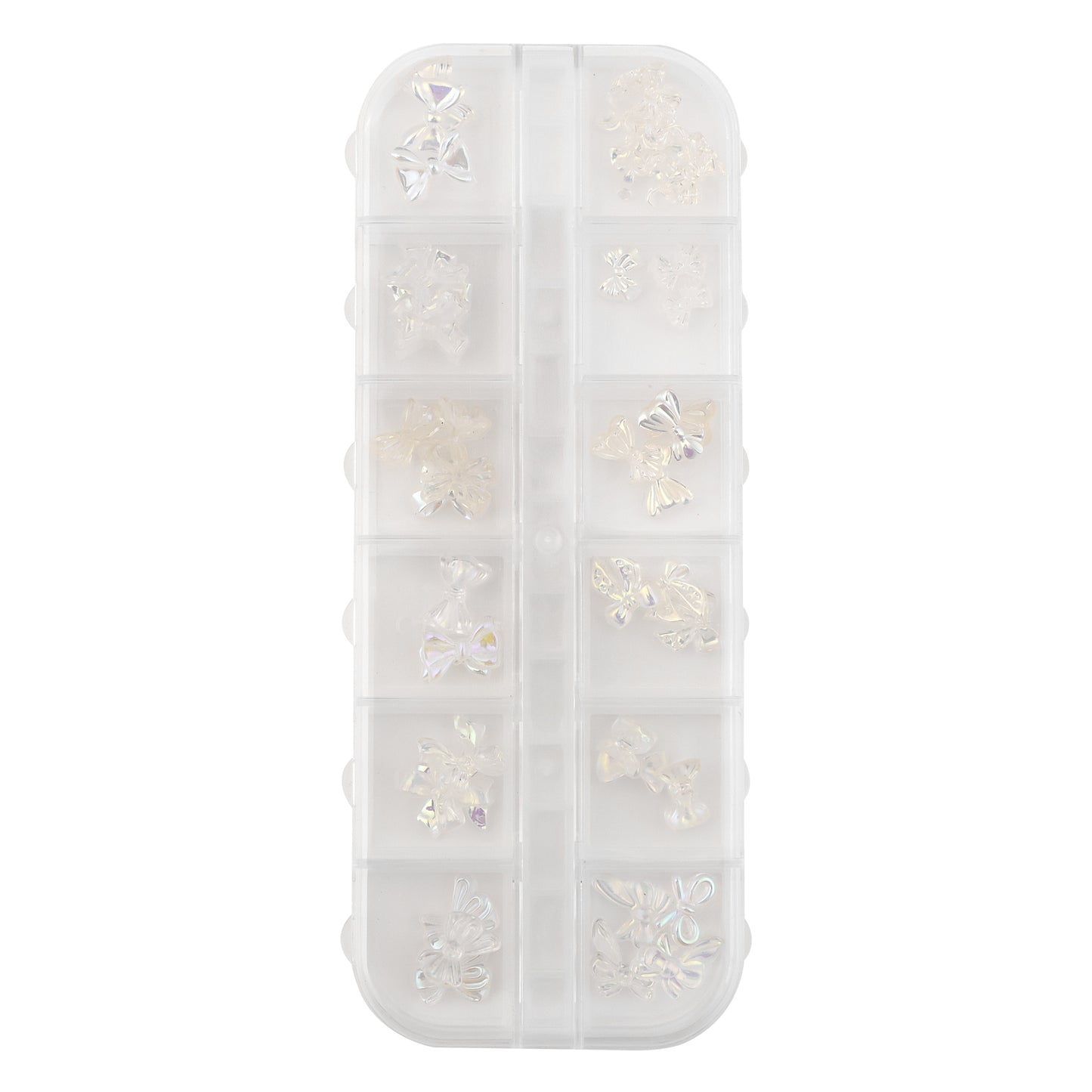 12 Grid Plastic Pastel Bow Mix Accessories