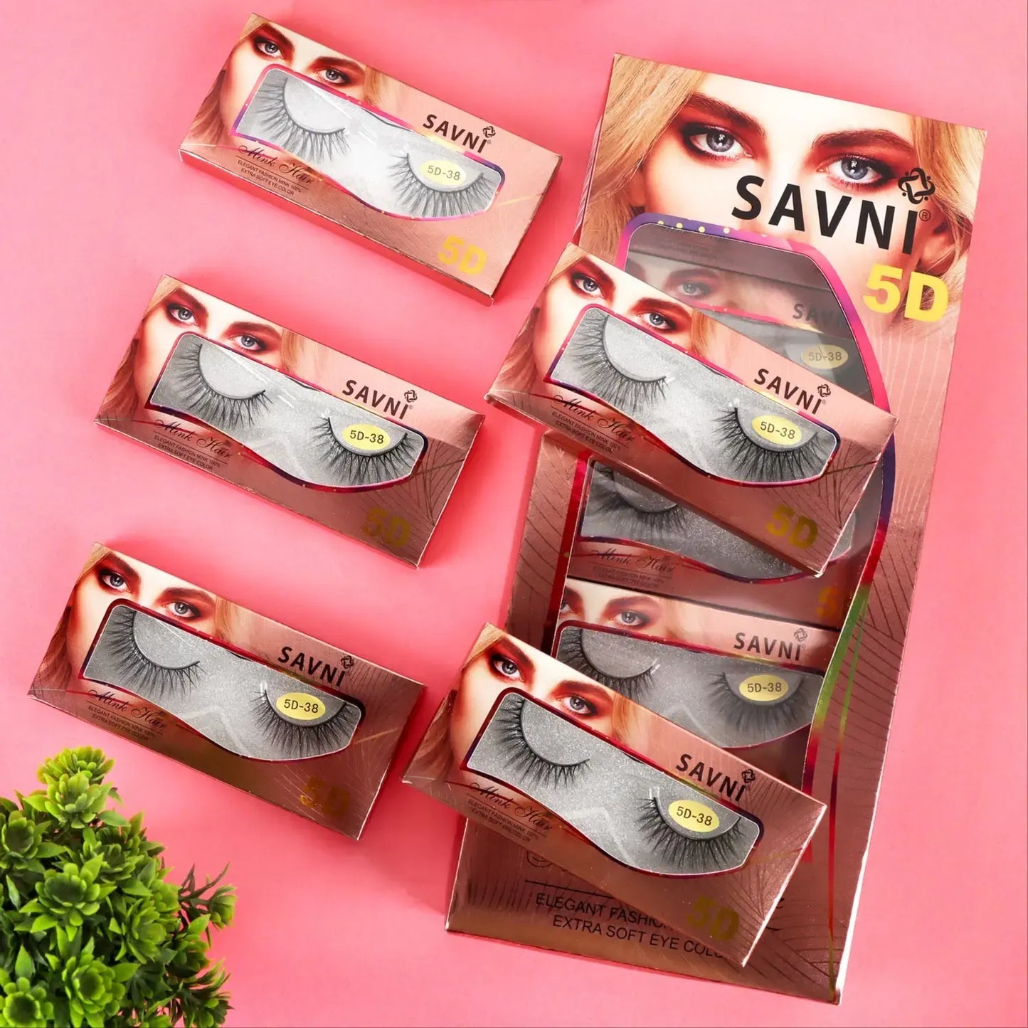 Savni 5D Professional Temporary Mink Hair Eyelash Extension 10 pairs Model 5D-38