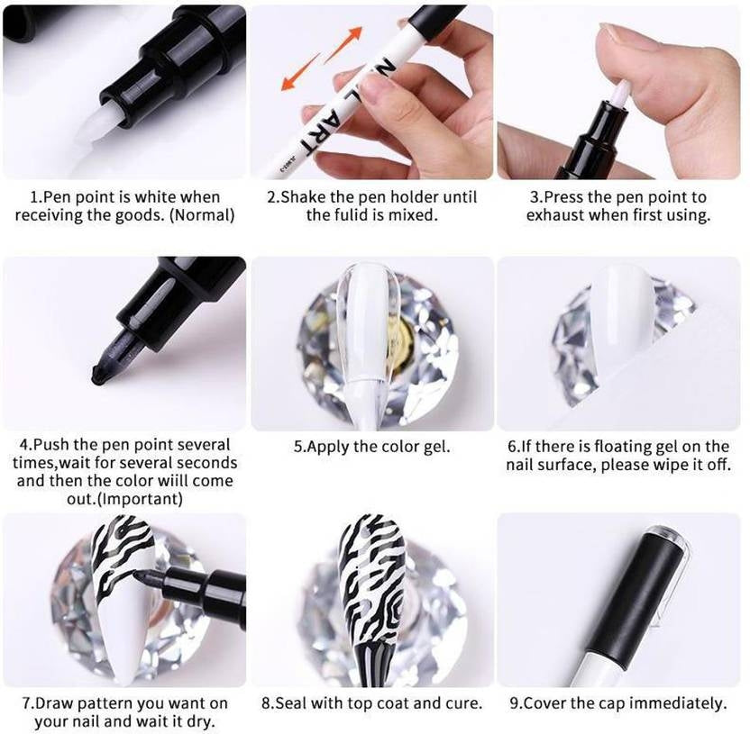 Nail Art Acrylic Pen for Drawing & Styling 0.07mm Thickness