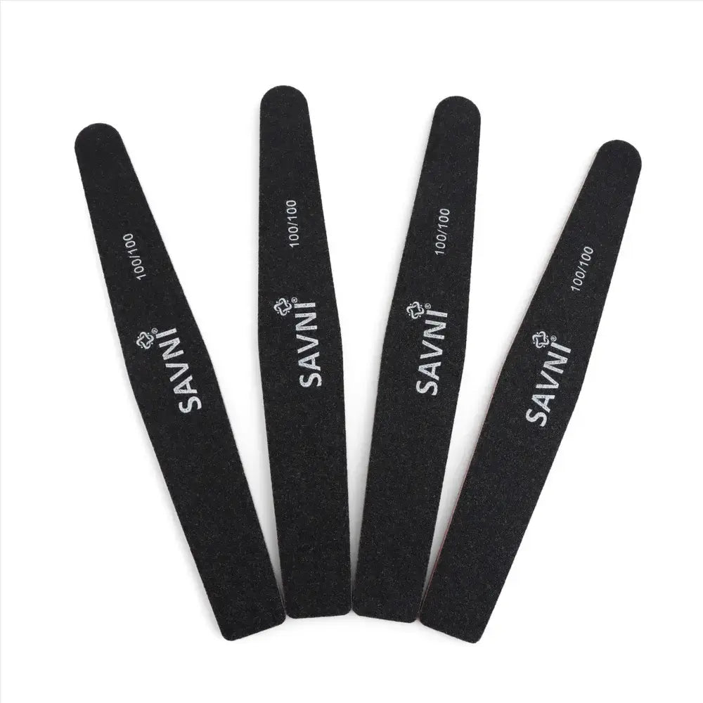 Savni Premium, Sharp & Durable Filers 100/100 Grit - Pack of 12 (Assorted Shape)