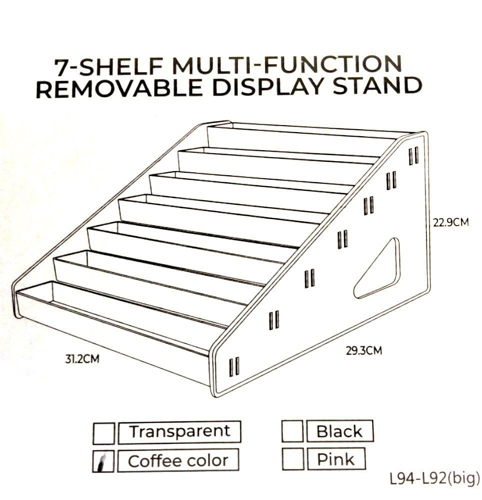7-Shelf Display Stand for Nail Polish Holding - Holds up to 42 Polishes