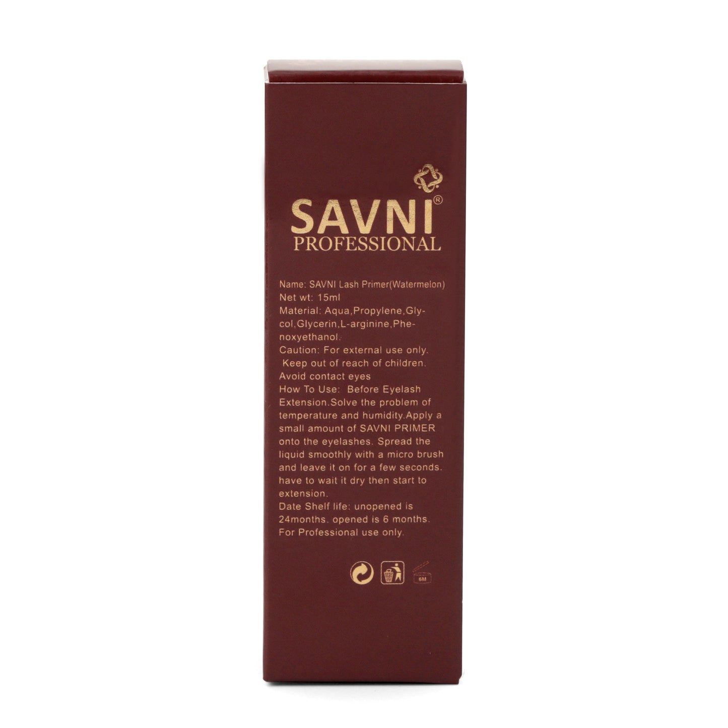 Savni Permanent Eyelash Primer, Liquid Dropper 15ml - Watermelon Scented