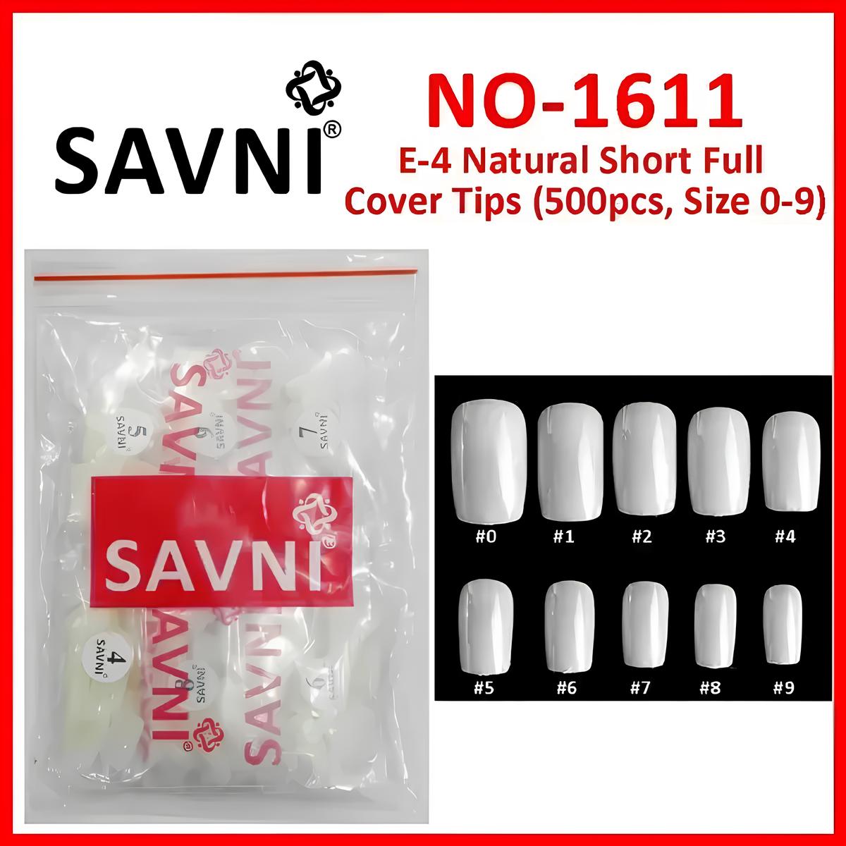 Savni E4 Short Full Cover Square Natural Tips - 500 pcs