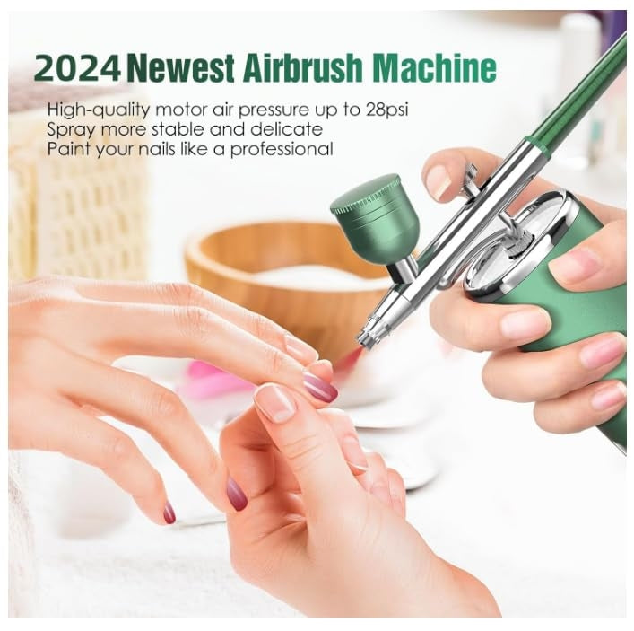 Airbrush Spraying Machine for Nails & Makeup with Strong Spraying Power Black/Purple Color