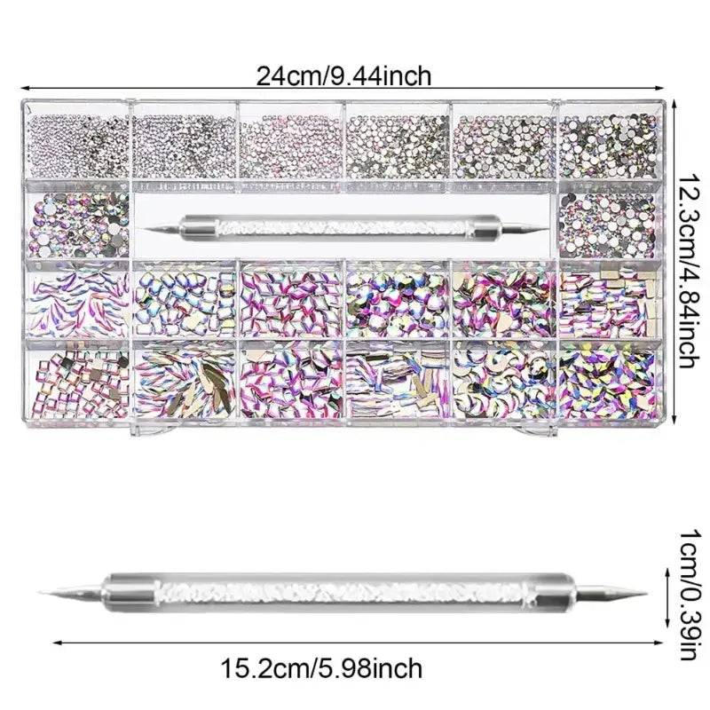 3100 Pcs AB Rhinestones with Wax Picker Tool