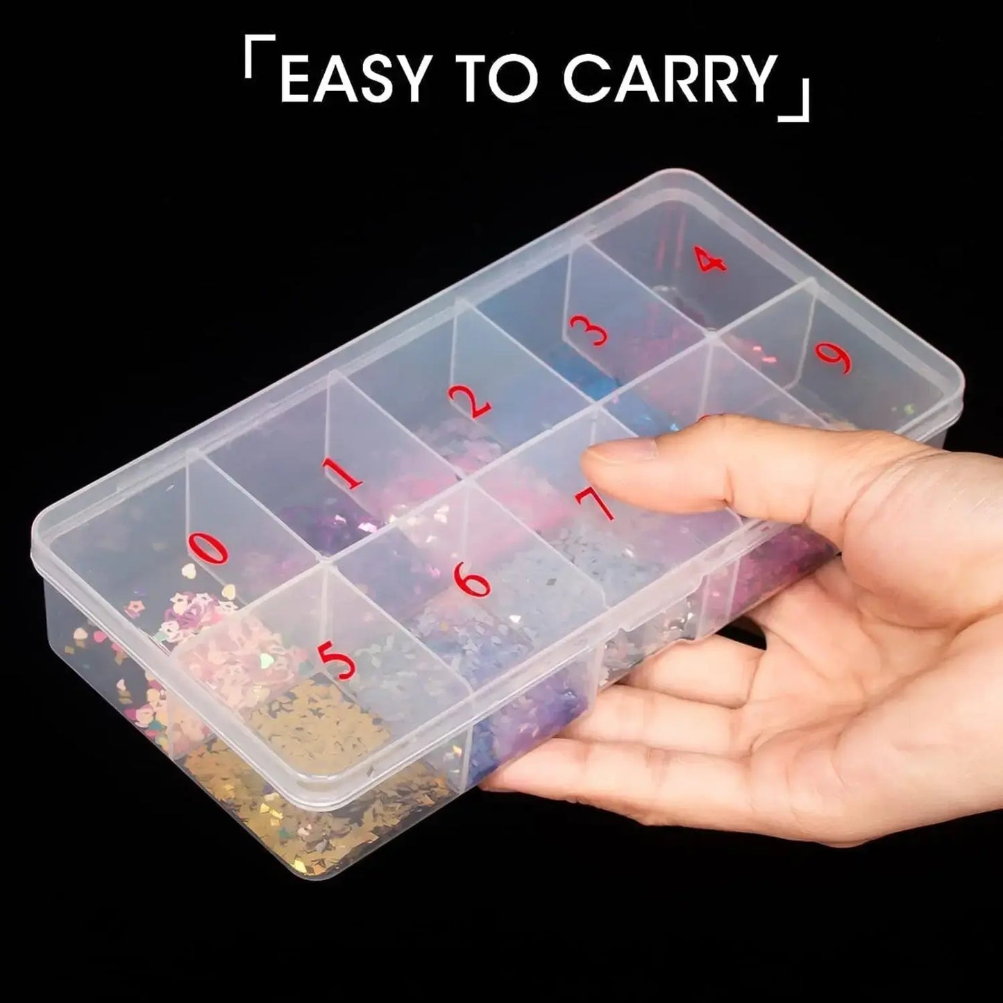 Empty Nail Tip Storage Box - Sizes 0 to 9