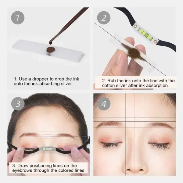 Eyebrow Mapping String Ruler Precision Brow Measuring Tool with Leveler for Microblading PMU and Symmetry Alignment