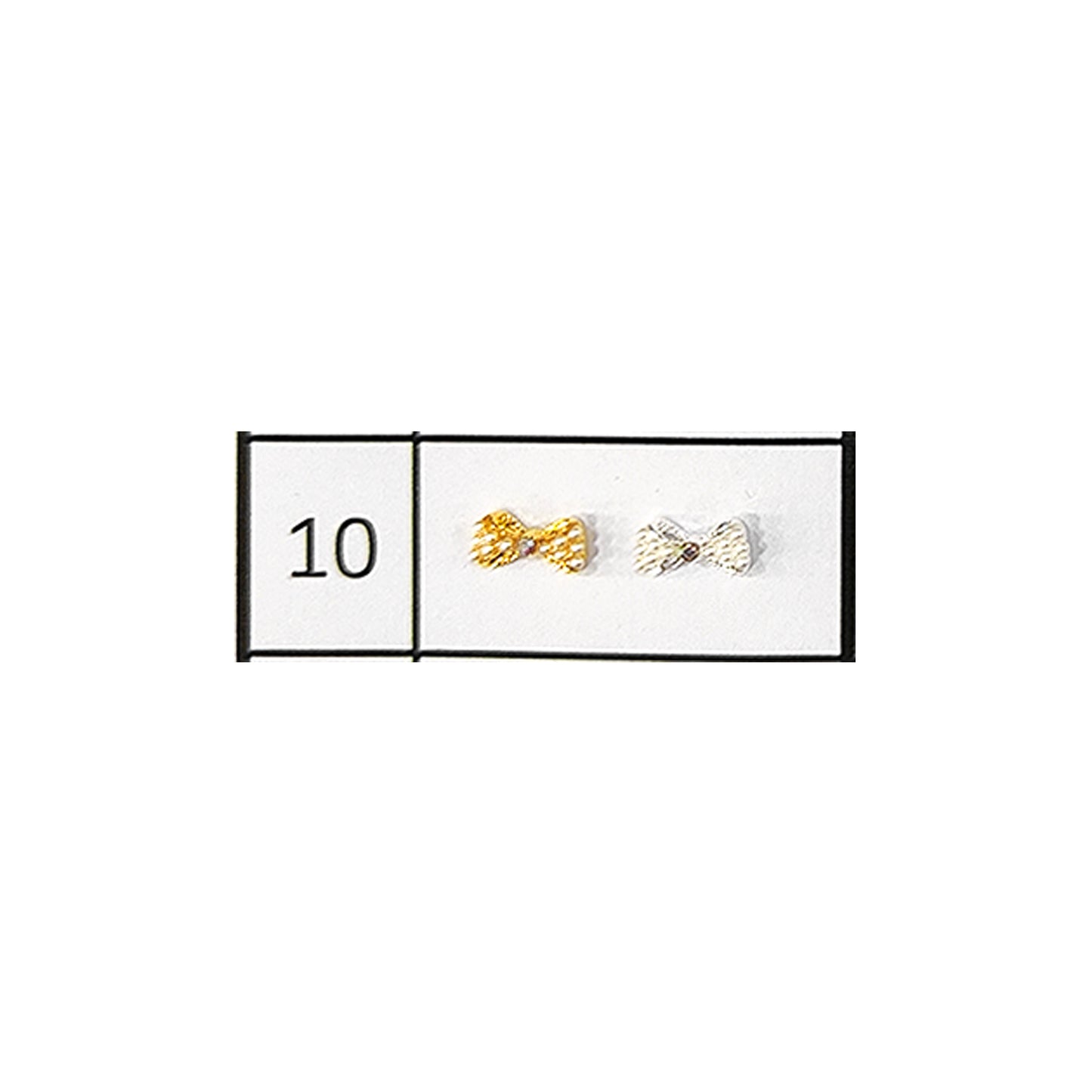 Metallic Nail Bows Accessory Silver Series - 5 Pair