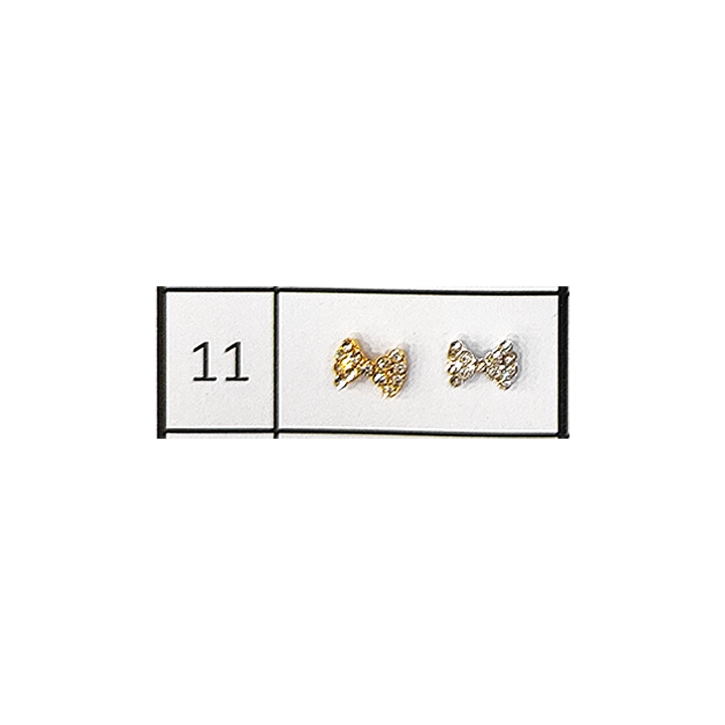 Metallic Nail Bows Accessory Silver Series - 5 Pair