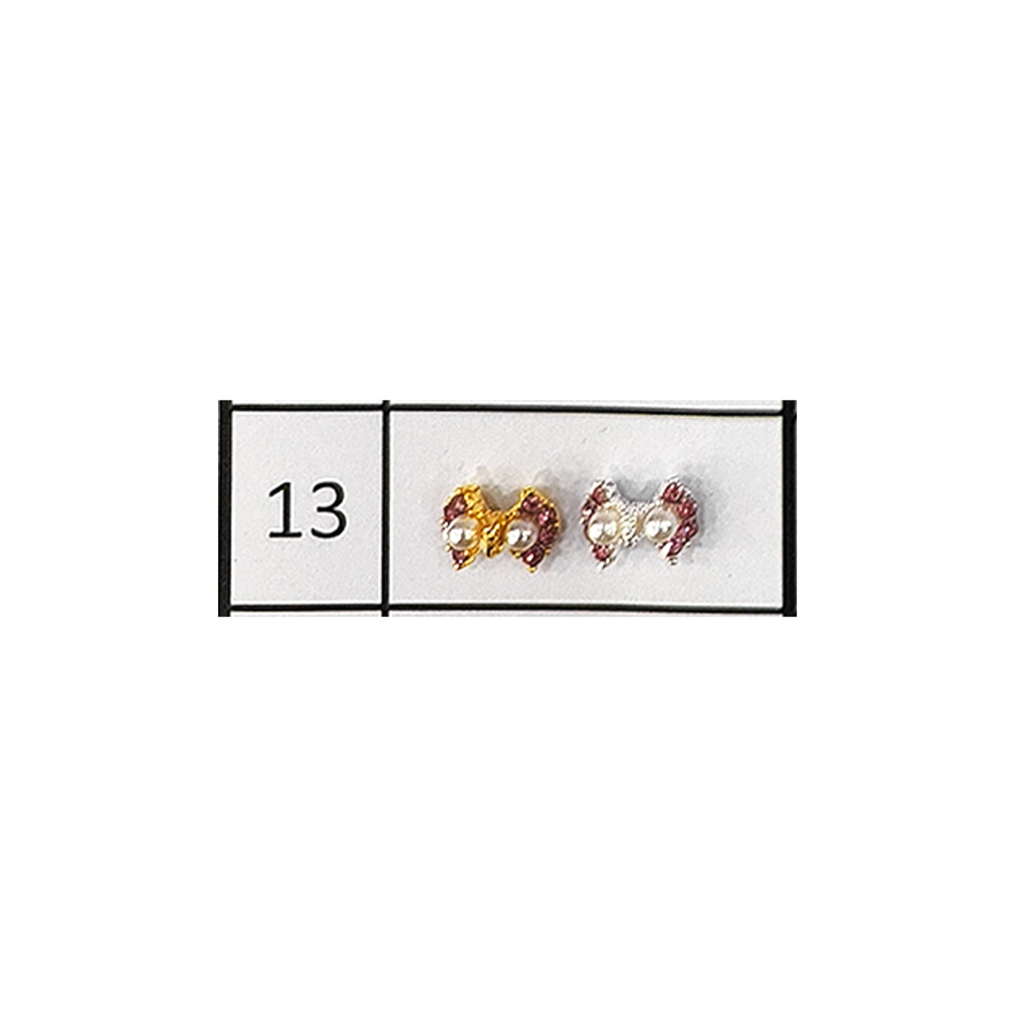 Metallic Nail Bows Accessory Silver Series - 5 Pair