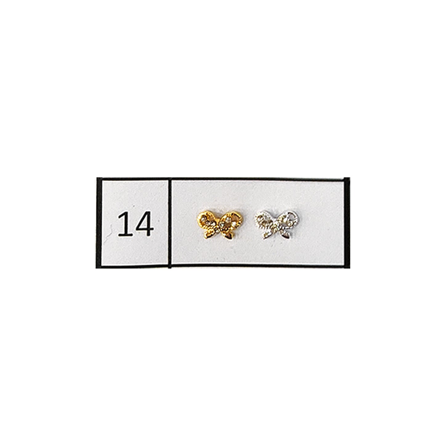 Metallic Nail Bows Accessory Silver Series - 5 Pair