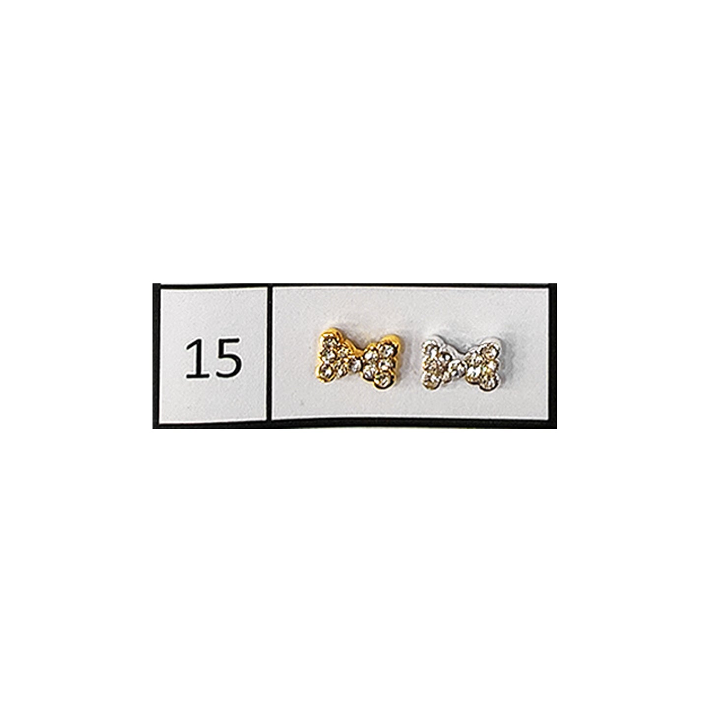 Metallic Nail Bows Accessory Silver Series - 5 Pair