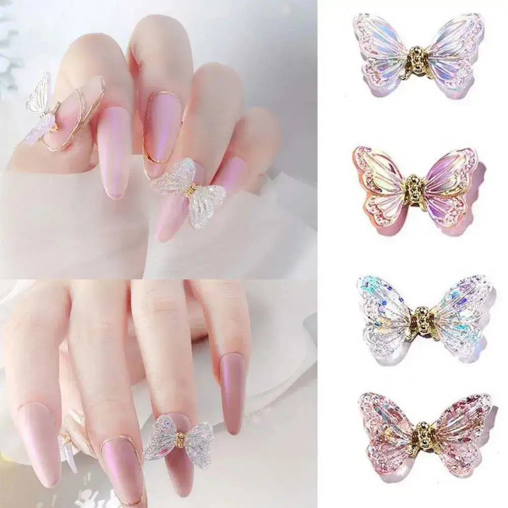 Moving Butterfly Spring Loaded Nail Charm