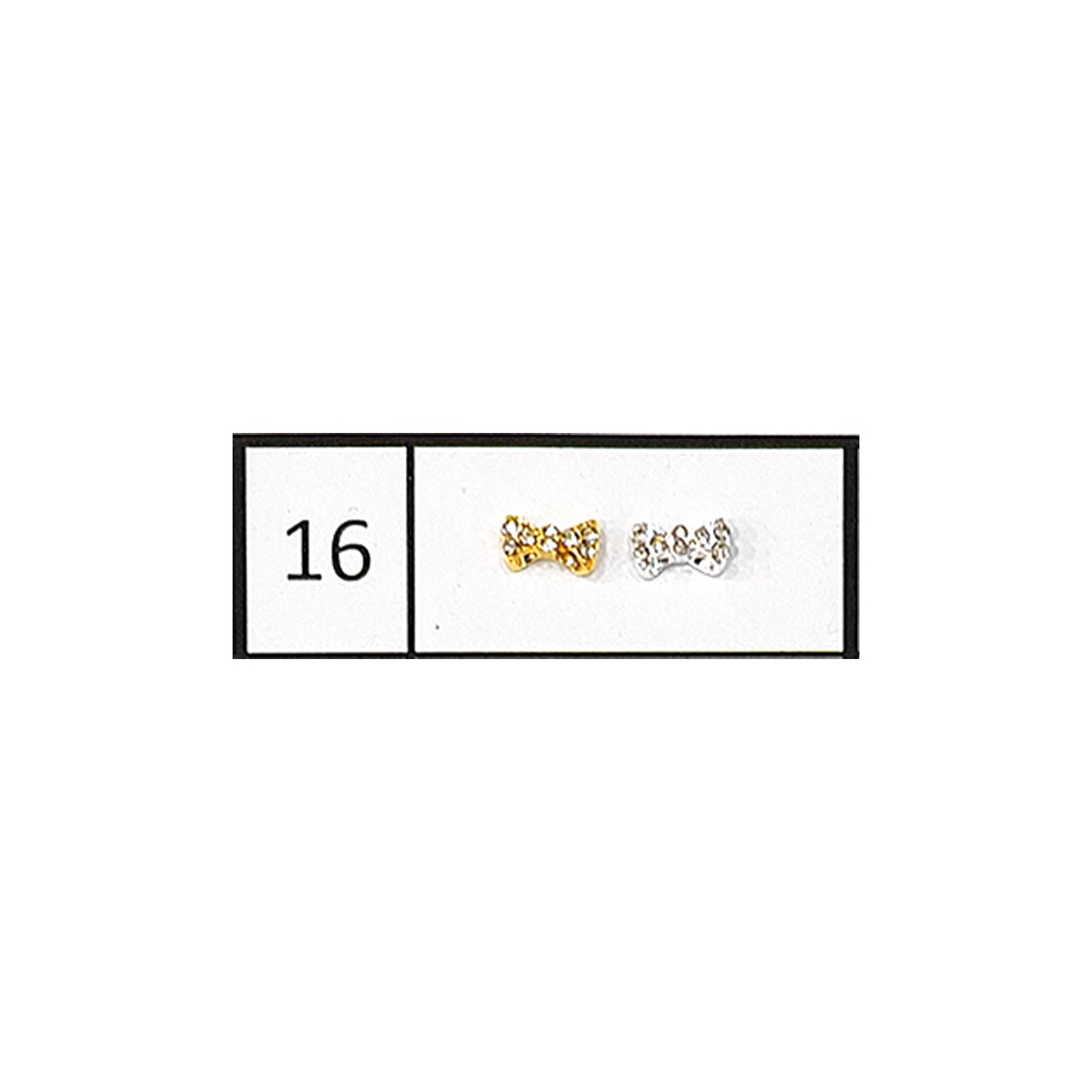 Metallic Nail Bows Accessory Silver Series - 5 Pair