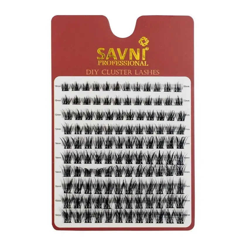 Savni Professional DIY Cluster Bunch Lashes 10mm-16mm Mix Length Natural Look Model #17