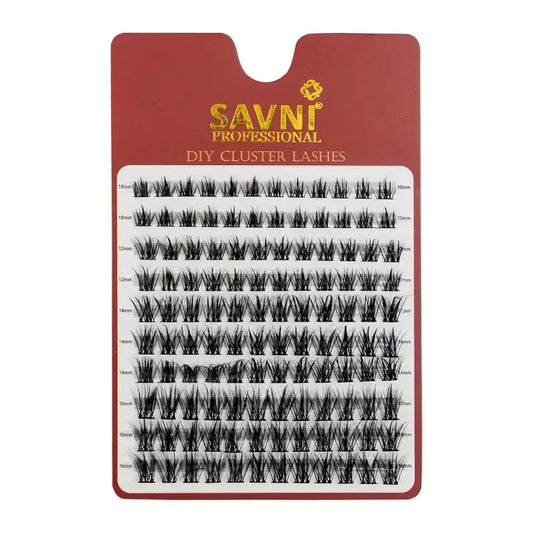 Savni Professional DIY Cluster Bunch Lashes 10mm-16mm Mix Length Natural Look Model #17