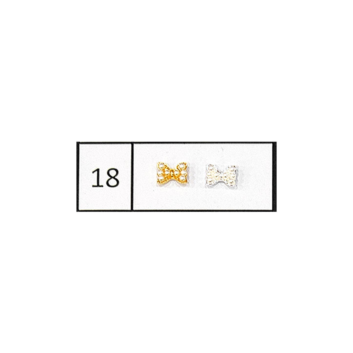 Metallic Nail Bows Accessory Silver Series - 5 Pair