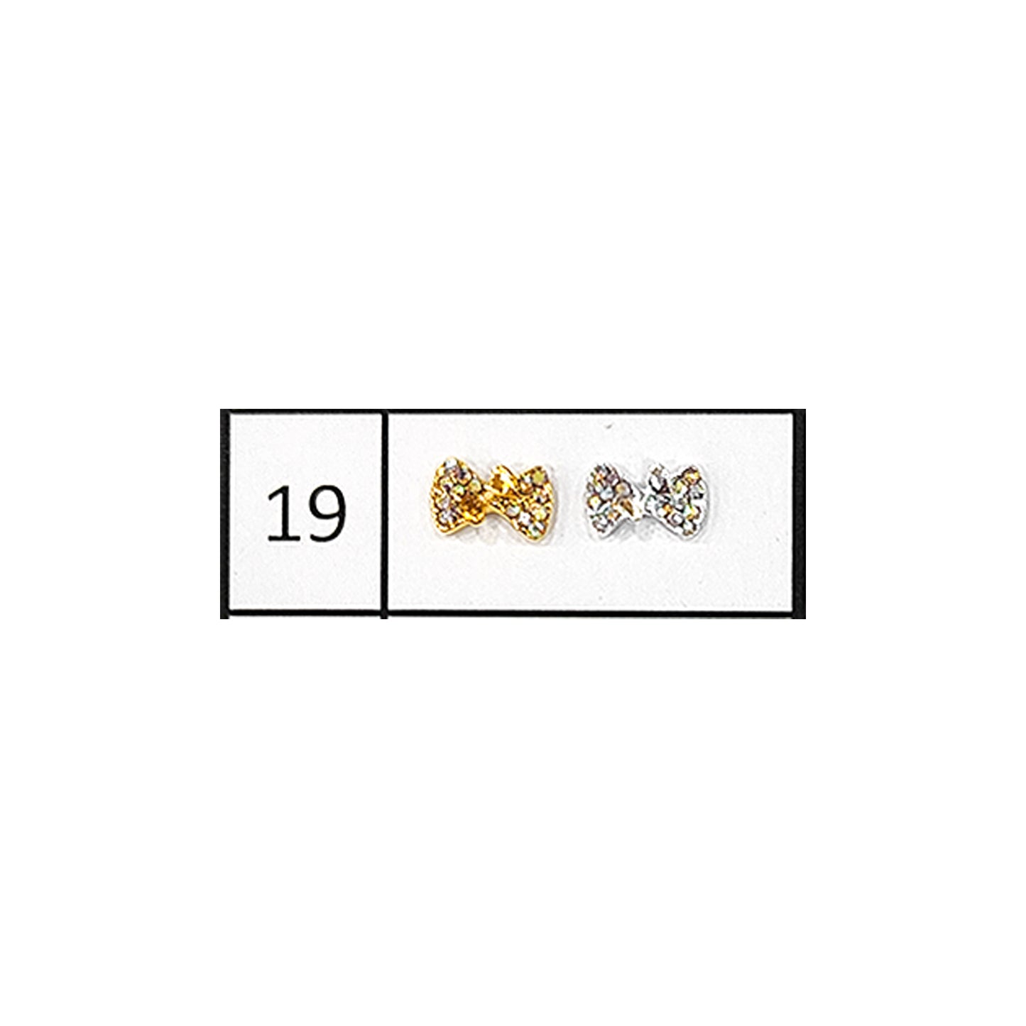 Metallic Nail Bows Accessory Silver Series - 5 Pair