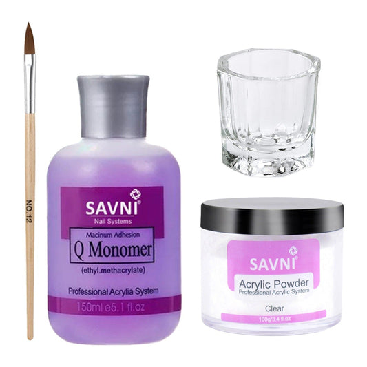 Savni 100g Clear Acrylic Powder Kit