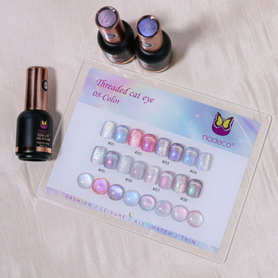 Nadeco UV Gel Polish Kit Set Of 8, 15ml each, Soft Pastel & Shimmer Palette, Model - A