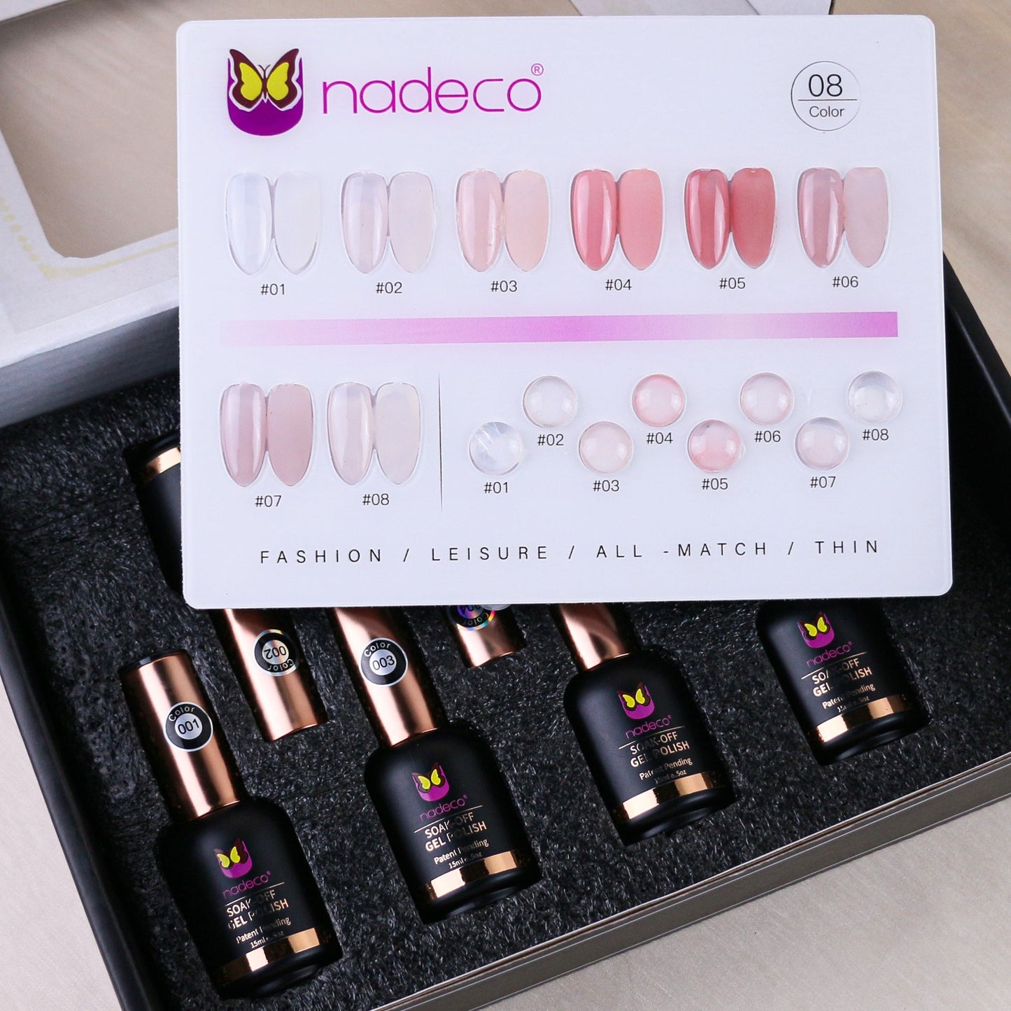 Nadeco UV Gel Polish Kit Set Of 8, 15ML Model - F
