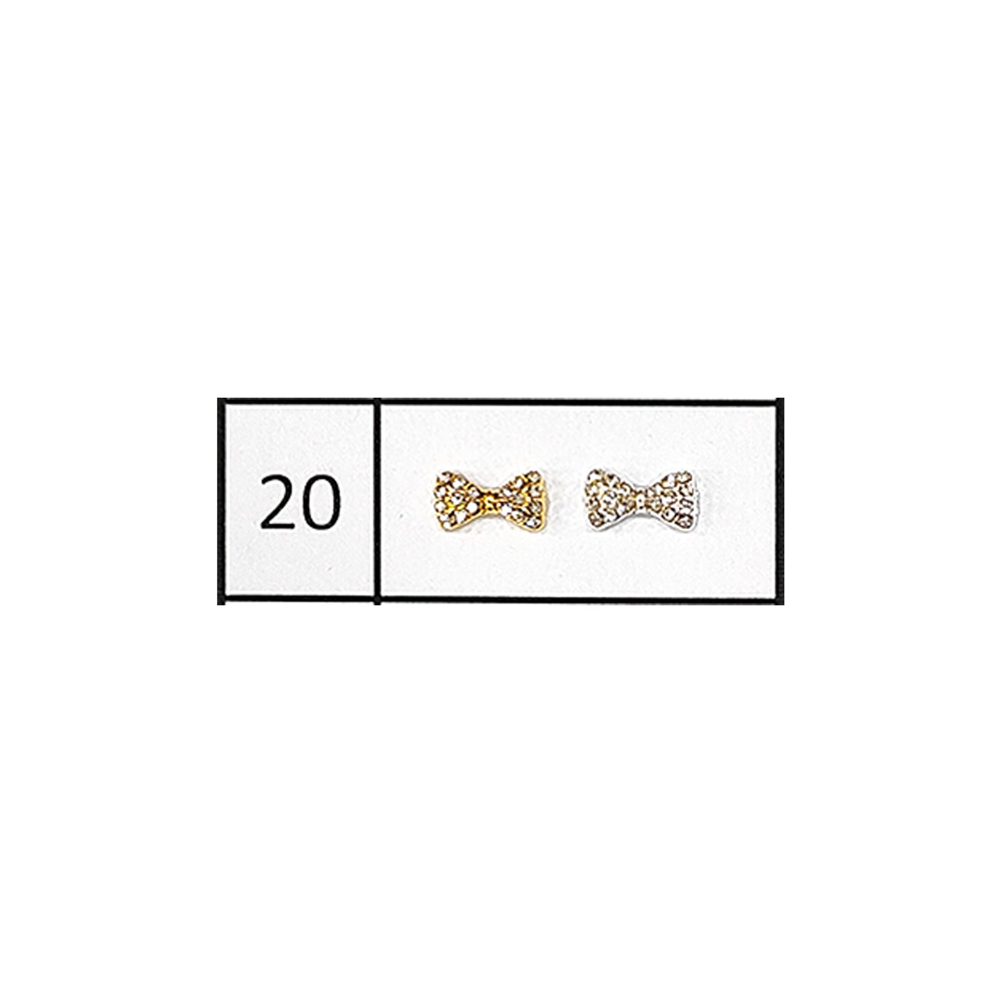 Metallic Nail Bows Accessory Silver Series - 5 Pair