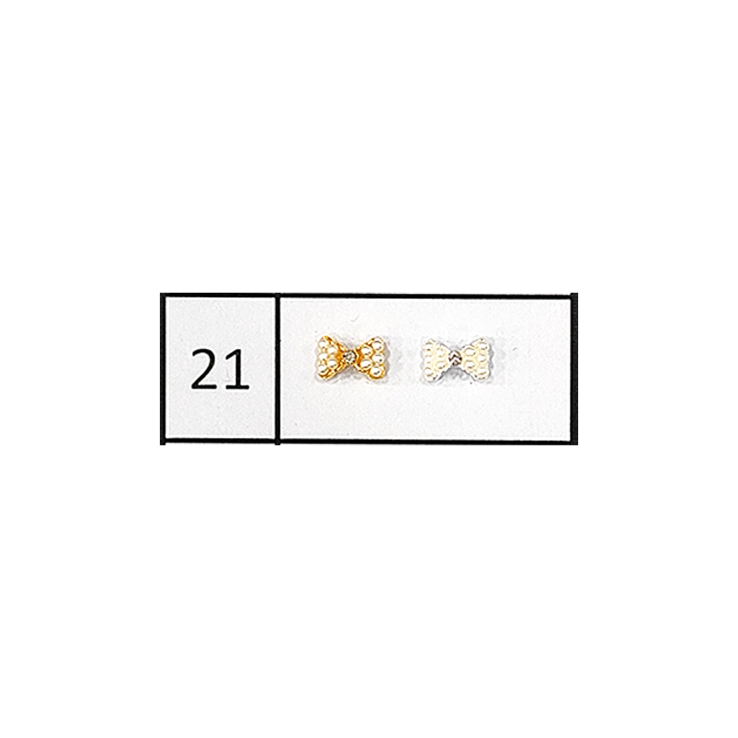 Metallic Nail Bows Accessory Silver Series - 5 Pair